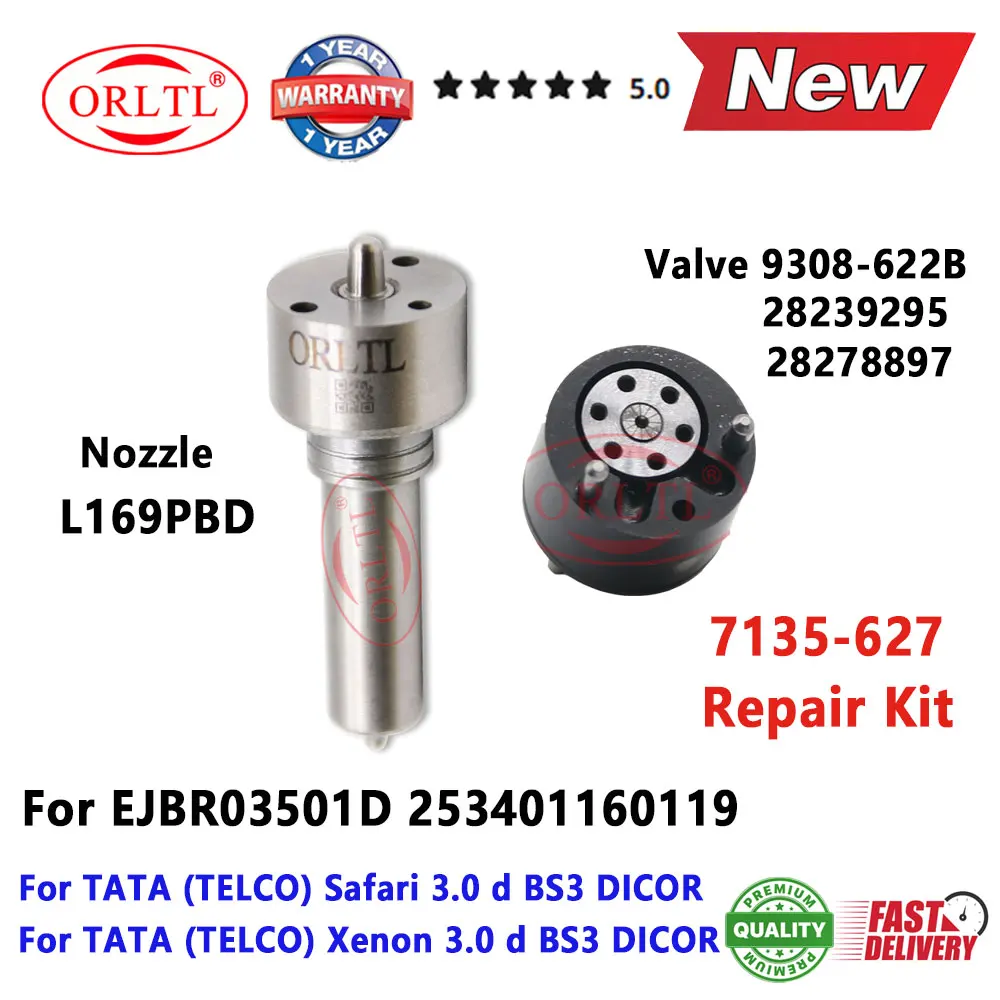 

Injector Valve 9308-622B Nozzle L169PBD Repair Kits 7135-627 For EJBR03501D 253401160119 EURO 3 TATA (TELCO) Safari 3.0L D SUV