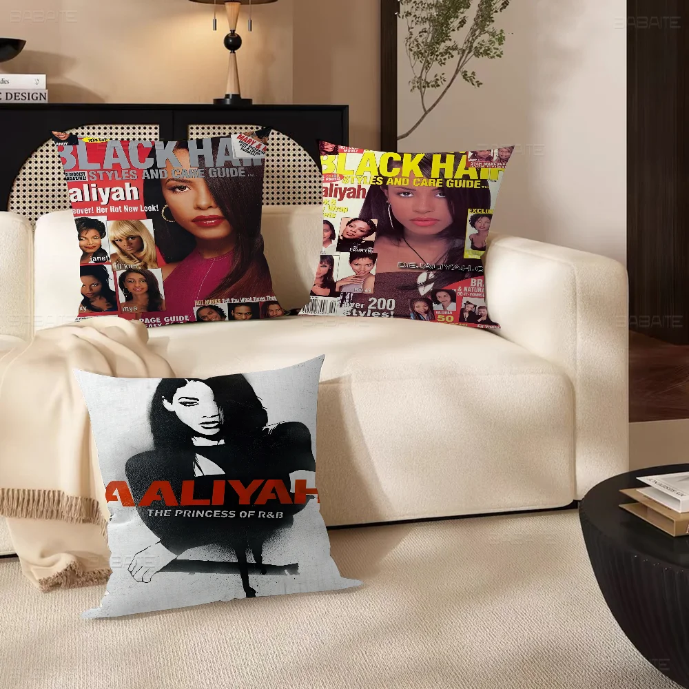 Singer A-Aaliyah  Decorative Room Aesthetics Pillow Case Home Decor Bedroom Sofa Bed Couch Pillow Cover 45x45