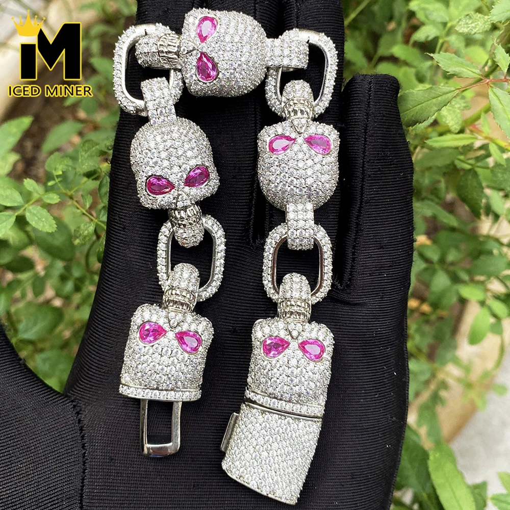 Icedminer Skeleton Continuous Cuban Chain Bracelets Iced Out For Men Women 5A Zircon Hip Hop Jewelry Copper Free Shipping