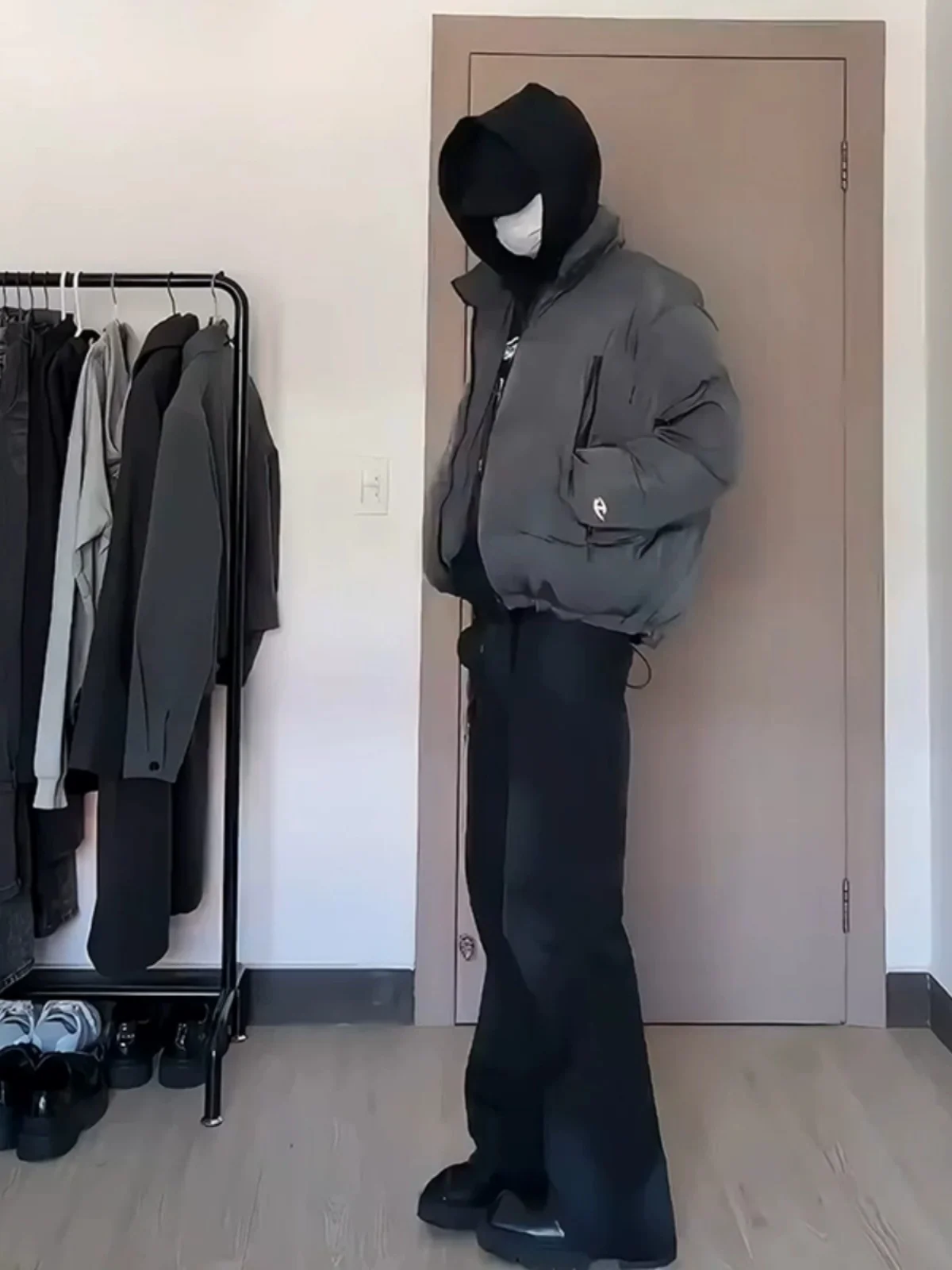 

ay ort Cotton Jaet Men's Thi Warm Stand Collar Autumn Winter Outerwear Cleanfit Street Sle Casual Loose Fit Polyest...