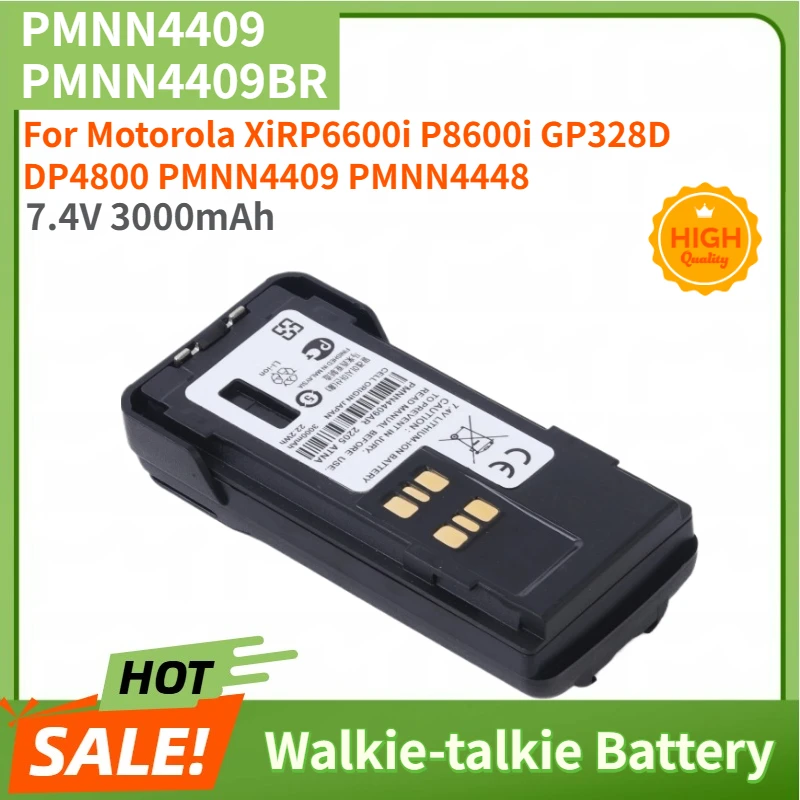 

High Quality PMNN4409 PMNN4409BR Battery 7.4V 3000mAh Type-C Replace for Motorola P8600i GP328D DP4800 XiRP6600i PMNN4448