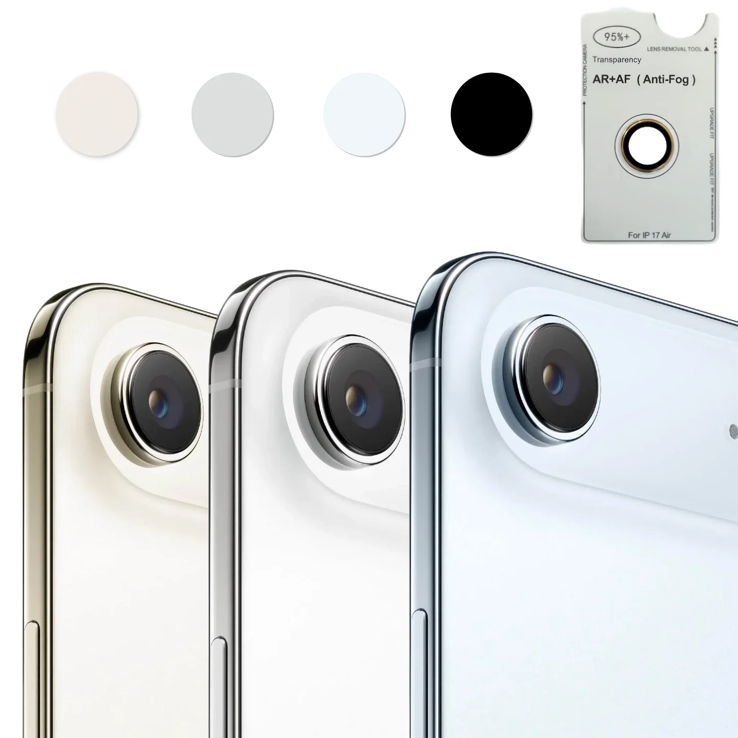 لهاتف iPhone Air Original AR AF واقي كاميرا من الزجاج المقسى المضاد للضباب أسود فضي رمادي ذهبي