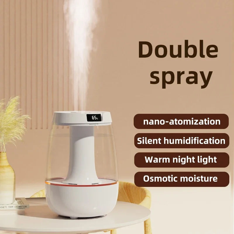 

3L Large Capacity Air Humidifier USB Aroma Diffuser with Humidity Regulator for Bedroom Home Plants Purifier Mute Double Spray