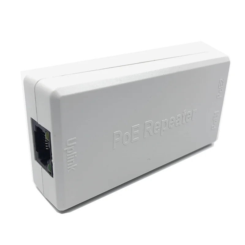 Ratusan megabit 2 Port POE Extender, IEEE 802.3af/at PoE + standar, 10/100Mbps, POE Repeater 100 meter (328 kaki), Extender