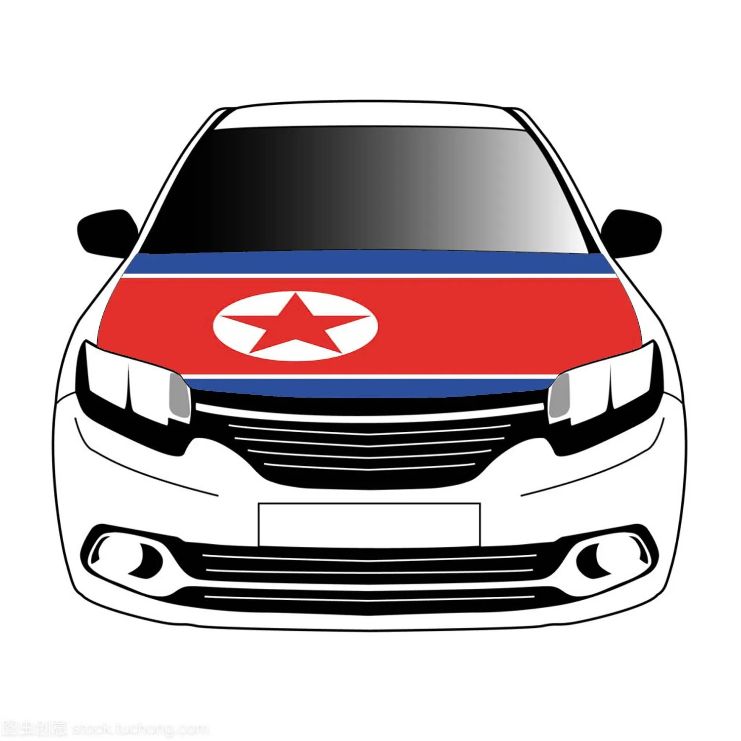 

North Korea flags car Hood cover 3.3x5ft /5x7ft 100%polyester,car bonnet banner