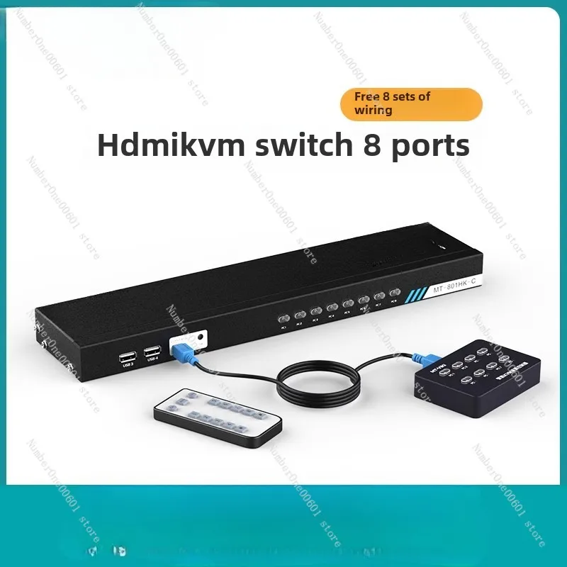 KVM Switch 8 Ports HDMI Sharer USB 8 in 1 Out High Definition 4k 8 Computers Common Keyboard and Mouse