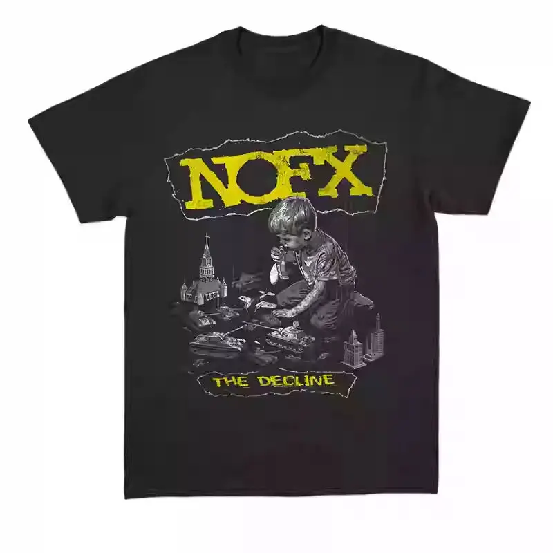 

2025 New NOFX Punk Band Album Rock Red Shark Rabbit American Loose Men's and Women's Crew Neck Oversized Short Sleeve T-Shirt