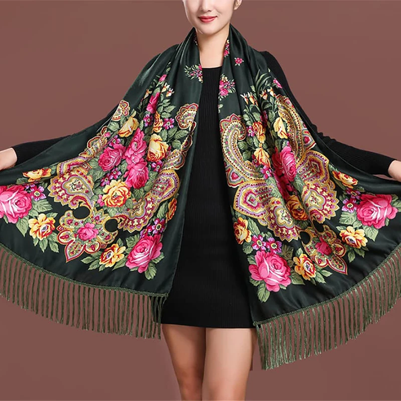 2024 Print Shawls Female Designer Women Winter Scarf Pashmina Flower Bufandas Foulard Warm Hijab Wraps Travel Stoles