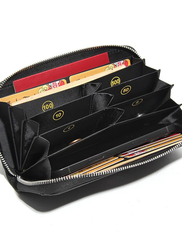 Japanese Style RFID Blocking Long Wallet Top Layer Cowhide Leather Multi-Functional Women's Handbag with Coin Pocket