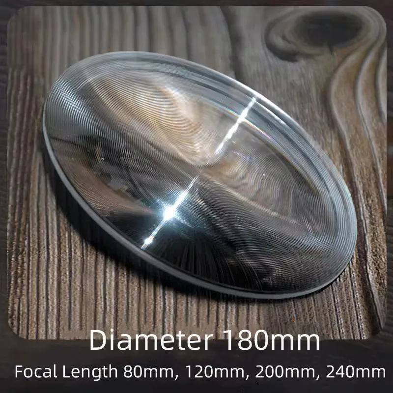 Pmma Foco Solar Lente Fresnel Holofote Circular Lupa de Condensação Comprimento Focal 80240 mm 180 mm
