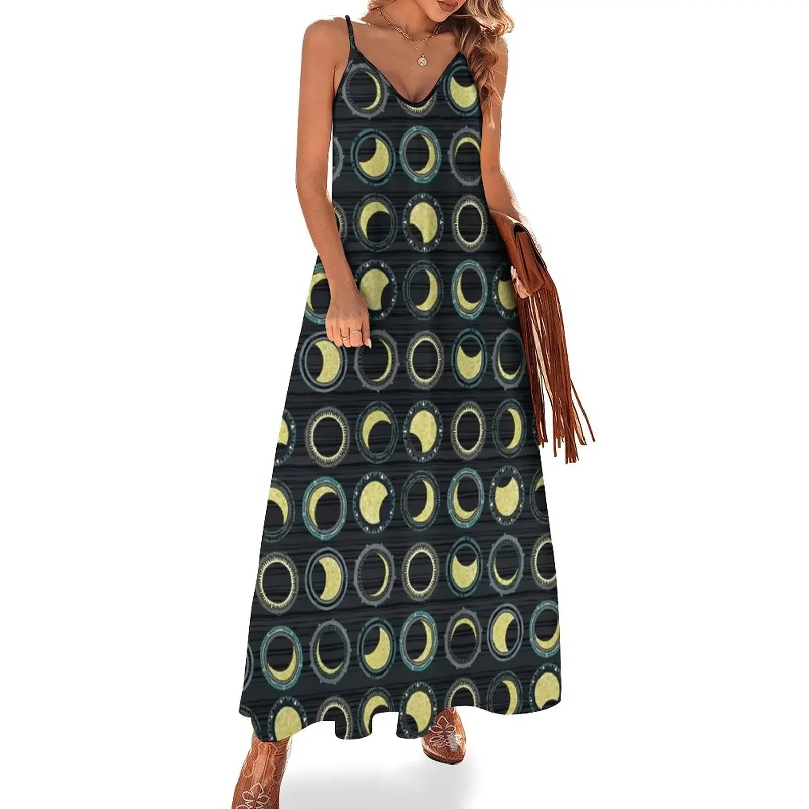 solar eclipse mandala Sleeveless Dress prom dresses 2024 chic and elegant woman dress Dress