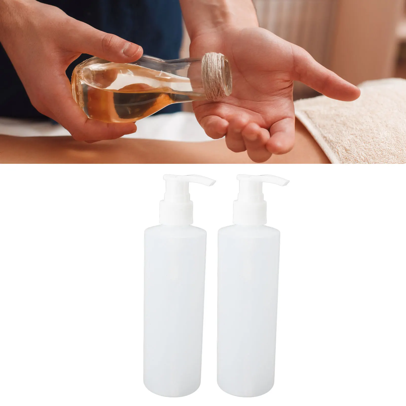 2pcs Massage Oil Warmer Replacement Bottle 250ml Refillable Professional Shampoo Pump Bottles for for Lotion Heater