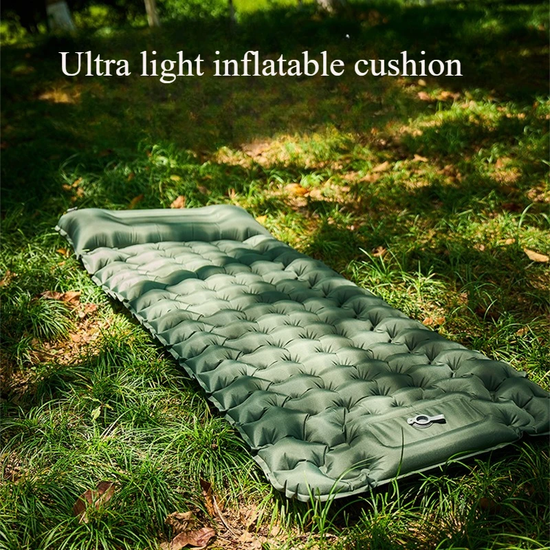 

Ultralight TPU Air Mattress with Foot Pump & Pillow - Quick Inflation Camping Pad for Backpacking, Beach & Hiking | Diamond Grid
