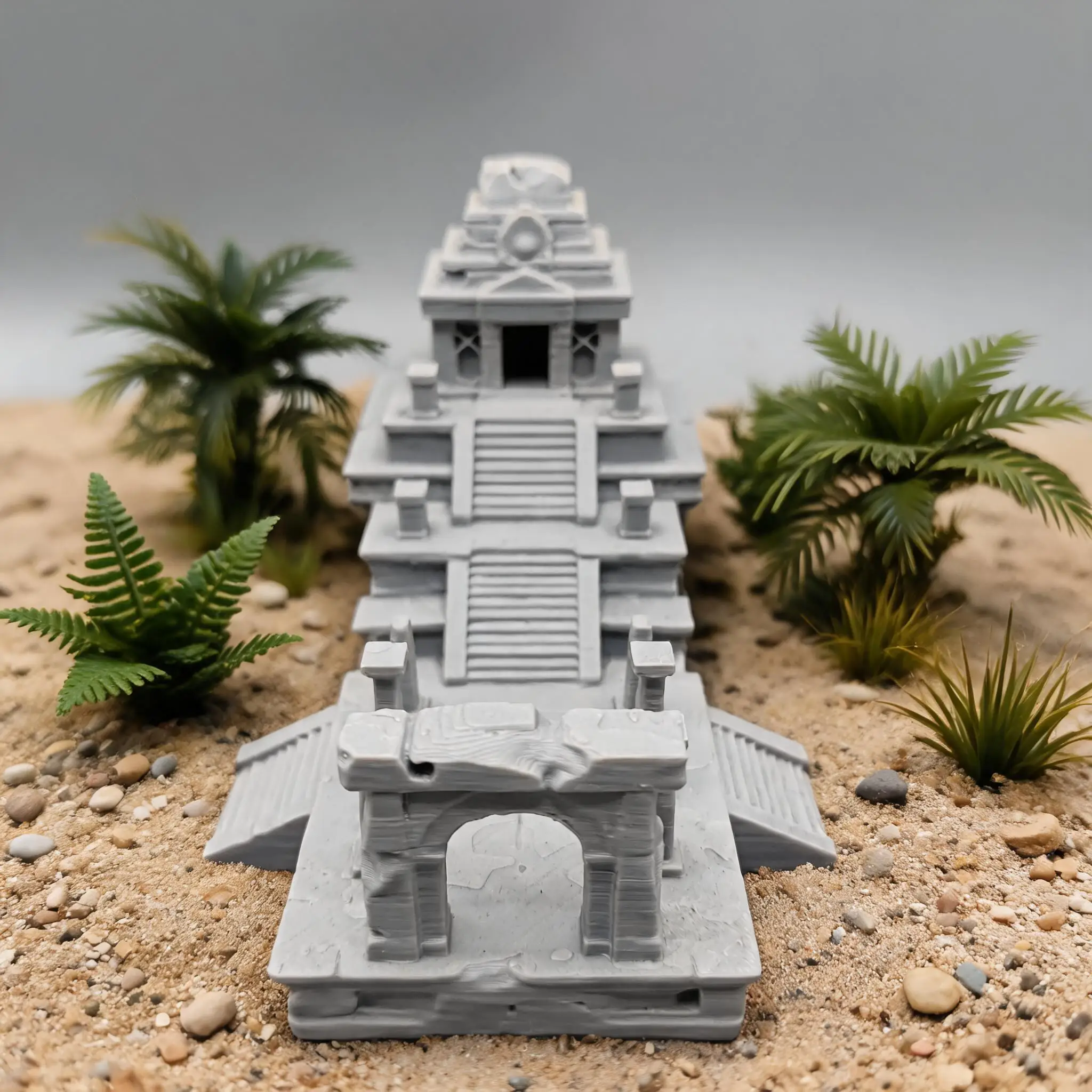 Ancient Egyptian Temple Ruins Terrain Unpainted Model, 3D Printed PLA Wargame Scenery, DND Tabletop Miniature Building Decor