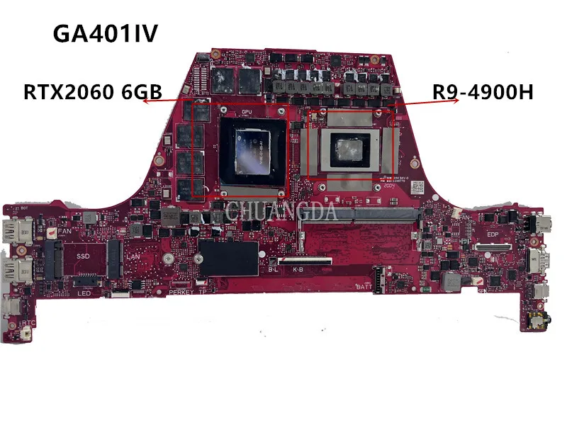 

GA401IV With R9-4900HS RTX2060/6G 16G RAM Mainboard For Asus ROG GA401IV GA401I GA401IU GA401II GA401IVC Laptop Motherboard