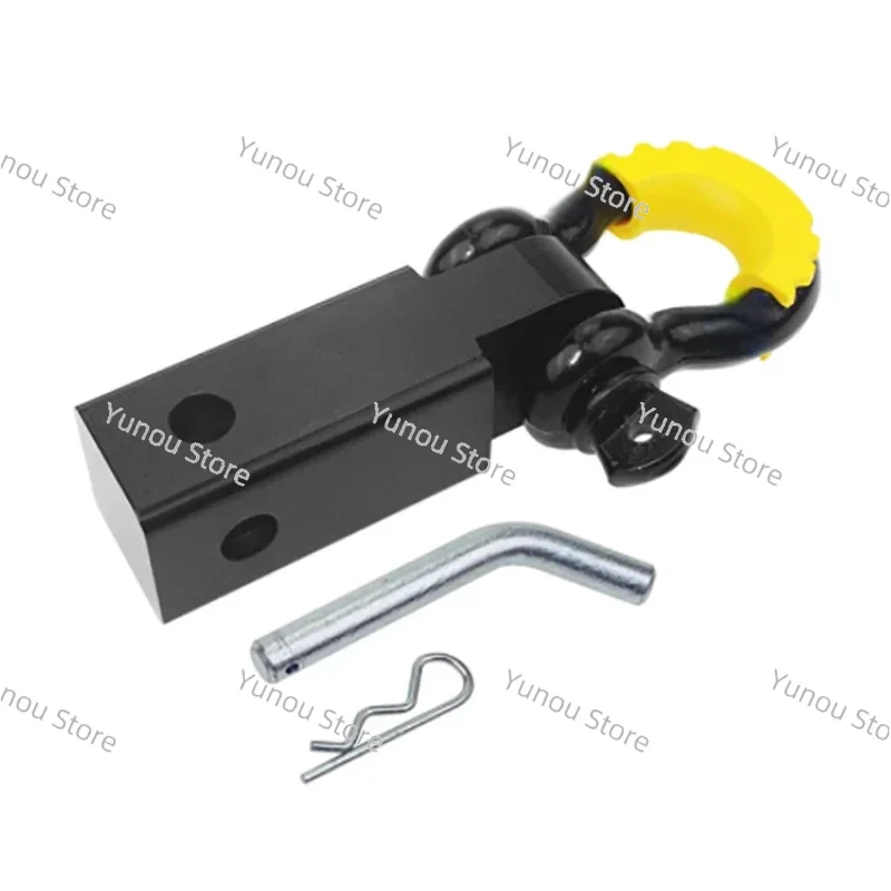 

Lock Buckle Receiver Recovery Block with Double Hole Powder Coated Red Hook, Including D-shaped Pin Ring for SUV