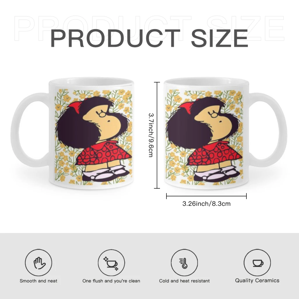 Mafalda Coffee Mug 11oz Fun Ceramic Coffee Tea Cocoa Cup Handle Tea Drink Cup