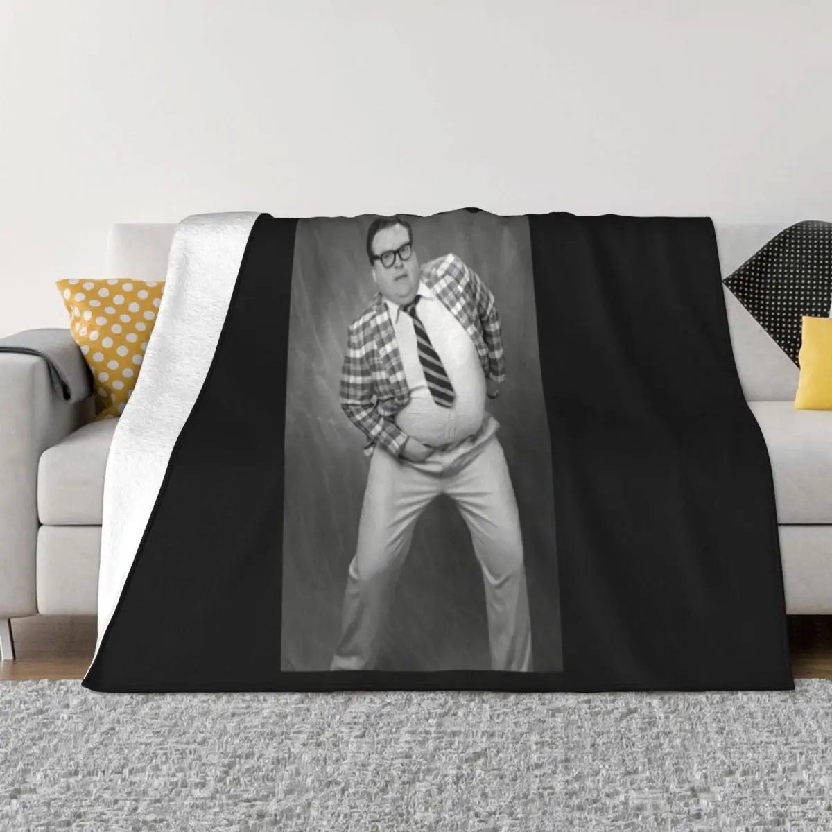 Chris Farley Classic Snl Fat Guy Photo Soft Fit New S M L Xl 2X 3X Rock On Sale Throw Blanket