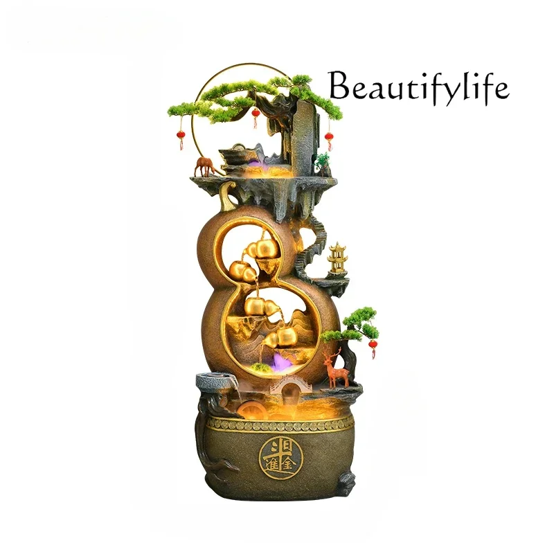 Chinese-style new home housewarming decoration living room lucky water ornament gourd cornucopia fountain opening gift