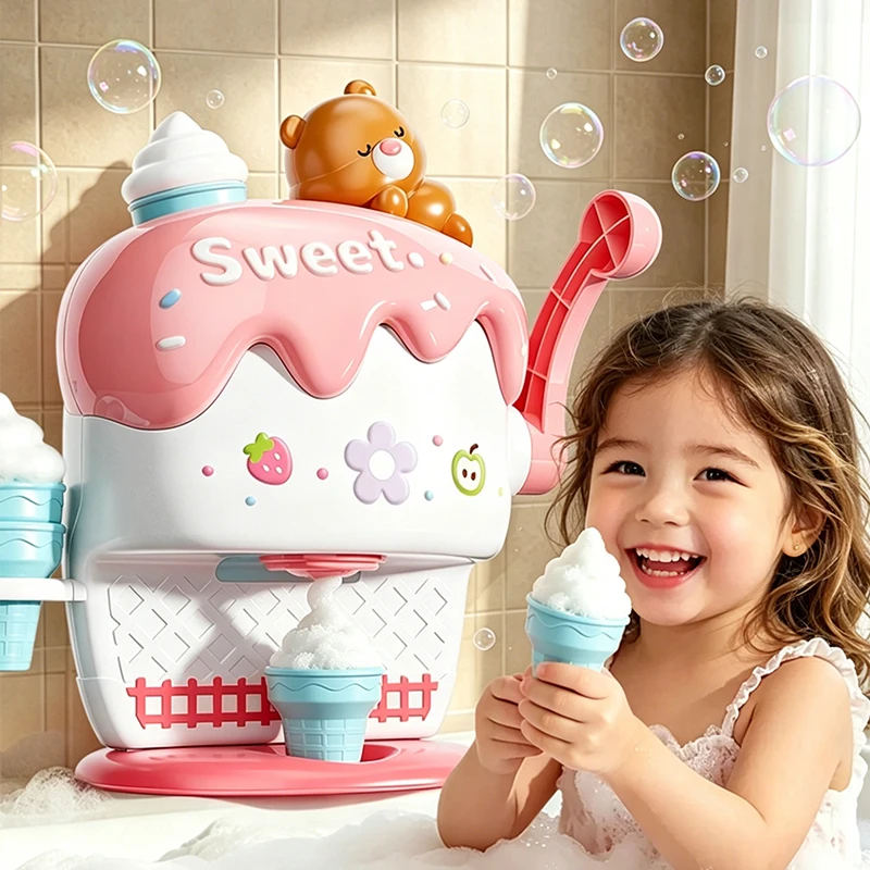 

Baby Bath Toys Bubble Machine Crabs Ice Cream Kids Bath Bathtub Soap Automatic Bubble Maker Bathroom Toy for Children 3 Years