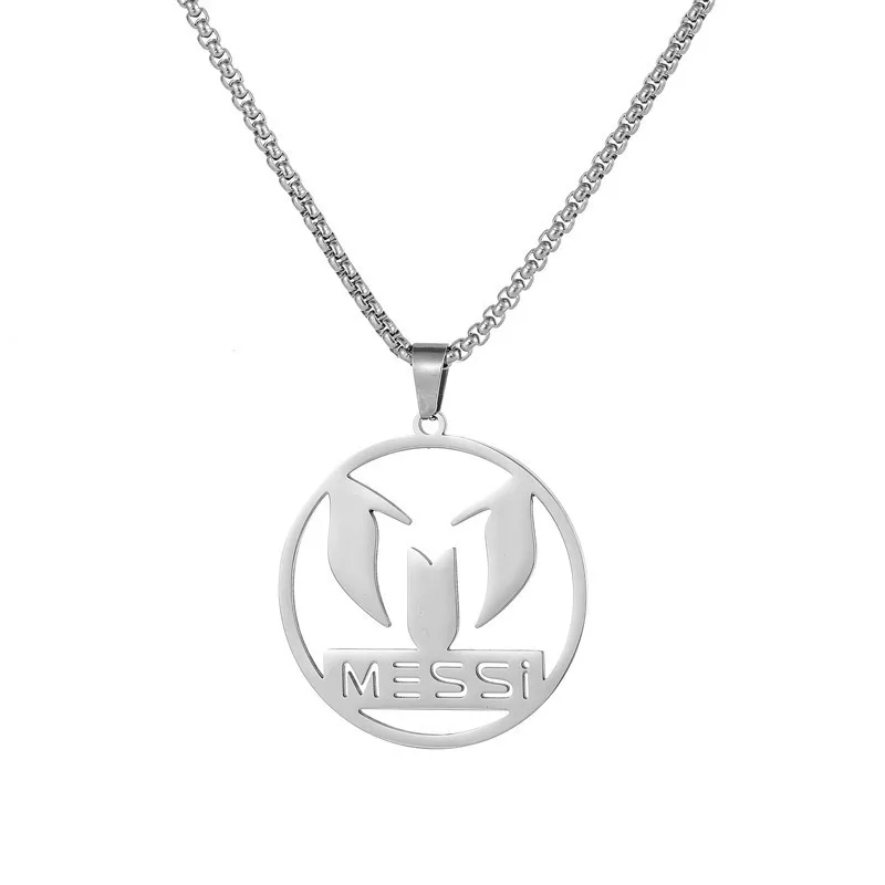 الفولاذ المقاوم للصدأ قلادة كرة القدم نجم كرة القدم كريستيانو رونالدو ليو ميسي قلادة الترقوة مجموعة المجوهرات الساحرة