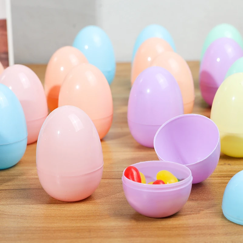12/24 عبوة من بيض عيد الفصح البلاستيكي القابل للتعبئة - بيض فارغ بلون معكرون لهدايا الحلوى، ودعائم ألعاب صيد البيض وديكور حفلات المنزل بنفسك #3