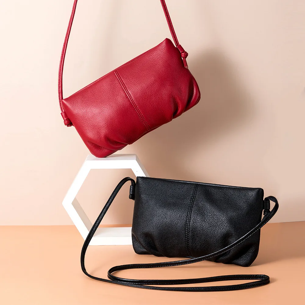 

Genuine Leather Yunduo Shoulder Clutch Bag Women Cowhide Luxury Crossbody Designer Tote Handbag Girl Lipstick Key Phone Pouch