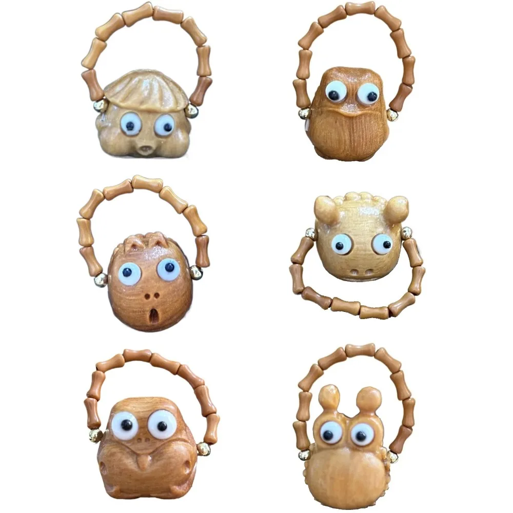 أنيقة قابل للتعديل مضحك خاتم لطيف شبح خشب الصندل خاتم الإكسسوارات سحر الخشب مطرز خواتم الهدايا