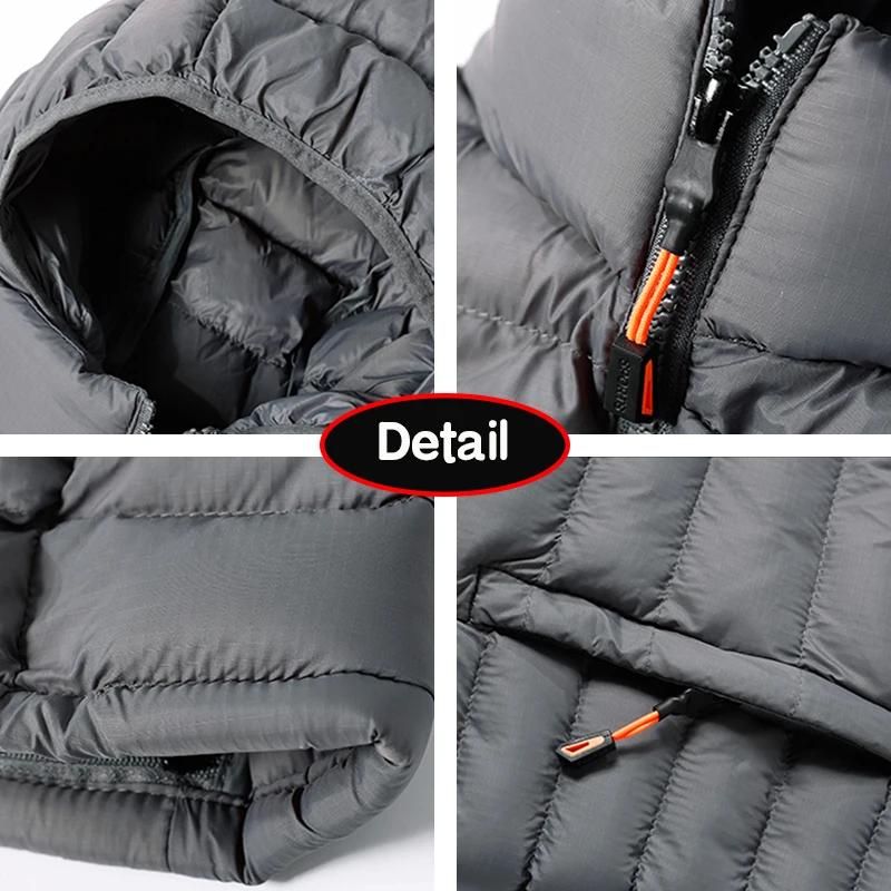 2024 New Autumn Men Portable Warm Detachable Hooded Solid Vest Men Outdoor Windproof Zipper Casual Fashion Style Vest Male Coat