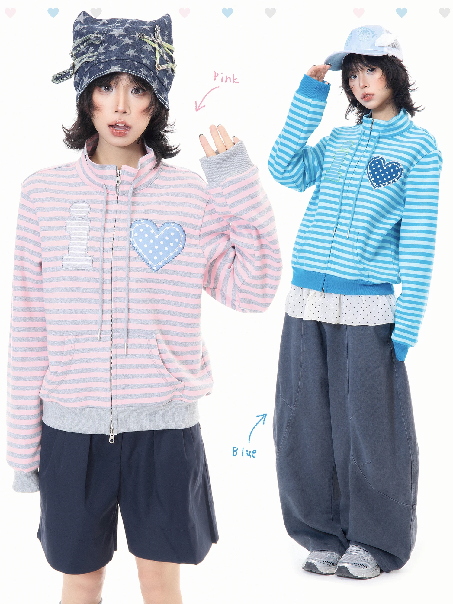 

Повседневная корейская толстовка с капюшоном для женщин, весенняя, свободного кроя, универсальная, в полоску, с вышитым воротником, теплая термокофта