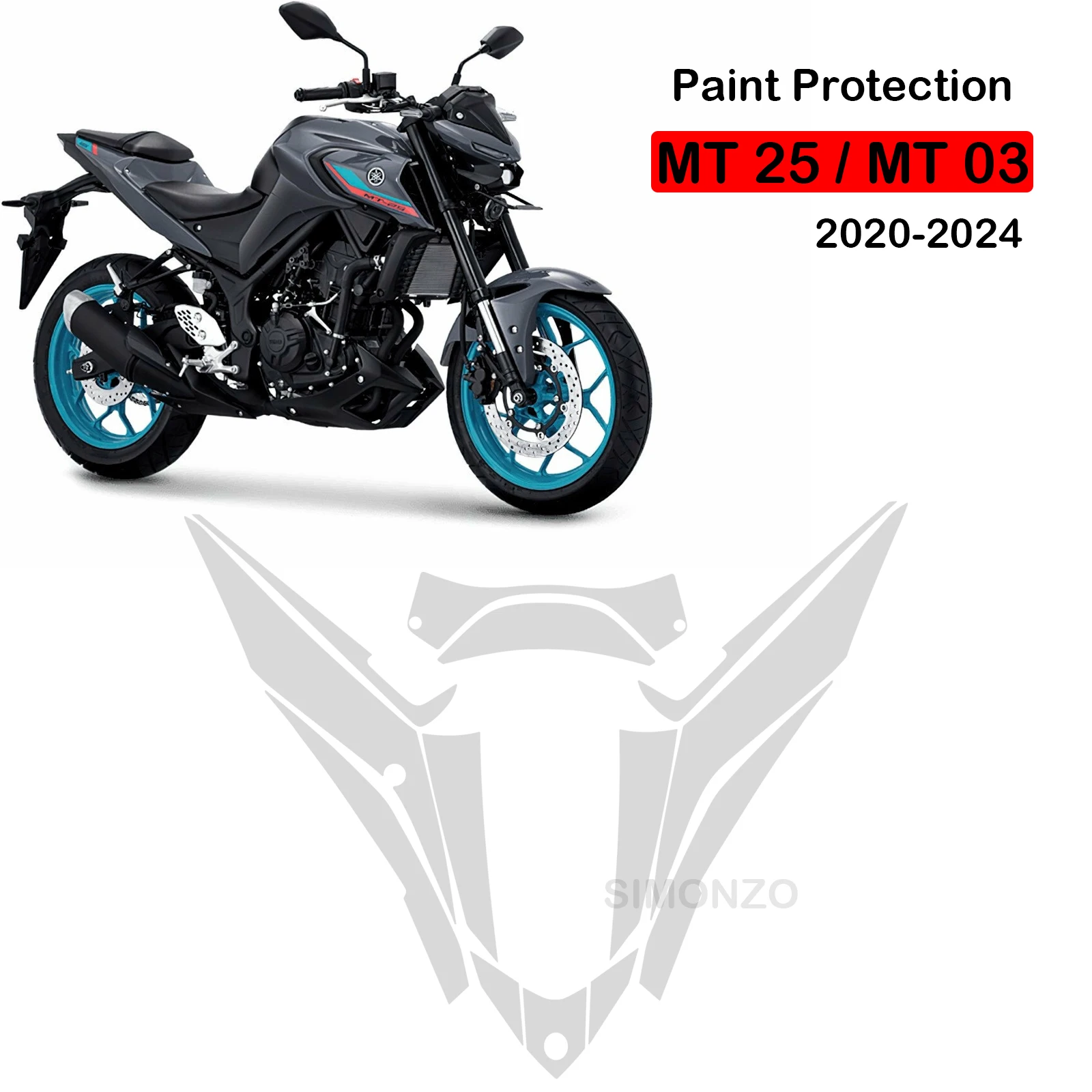 MT 03 PPF MT 25 Paint Protection Film For Yamaha MT-03 TPU MT 25 Motorcycle Protection Anti-scratch Film Fairing Protection