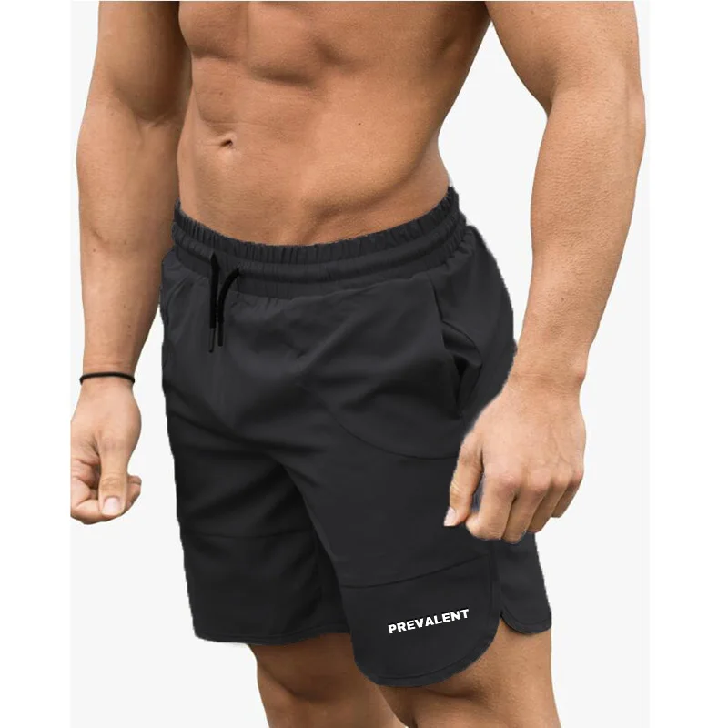 Suor fitness de secagem rápida masculino calças curtas, calções de ginástica masculinos, logotipo de marca personalizado, musculação jogger, treino, bricolage