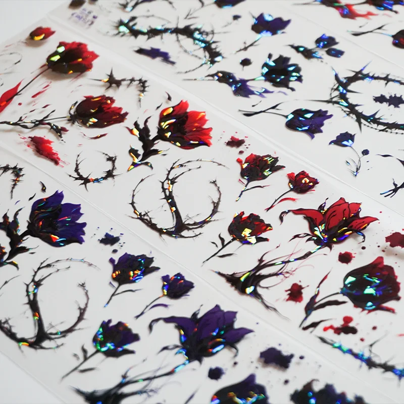 

Журнал Плачущий Шип Роза Виноградная Лоза Темный Стиль Washi Pet Лента Маскирующие Наклейки