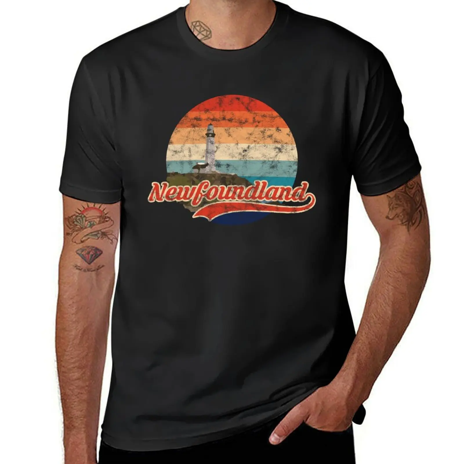 Vintage Lighthouse || Newfoundland and Labrador || Gifts || Souvenirs Clothing T-Shirt Short sleeve tee Men's t shirts