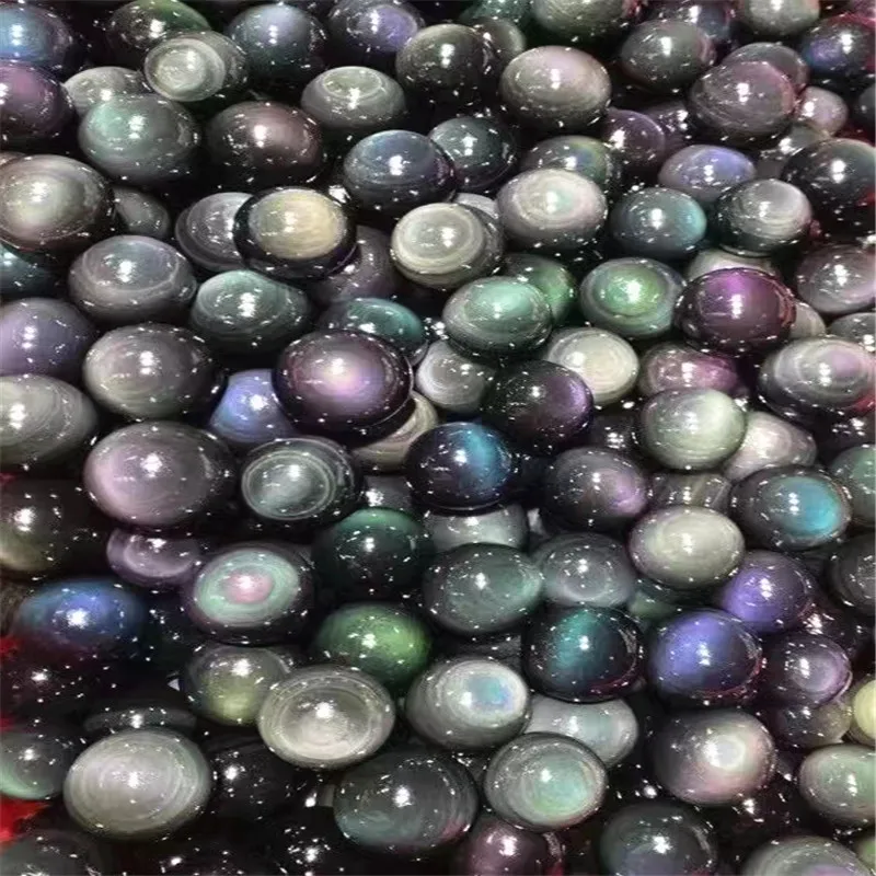 AAAAA+ REGENBOGEN!! NATÜRLICHE Katzenauge Obsidian QUARZ KRISTALL Kugel Kugel SELTEN – Detail 1
