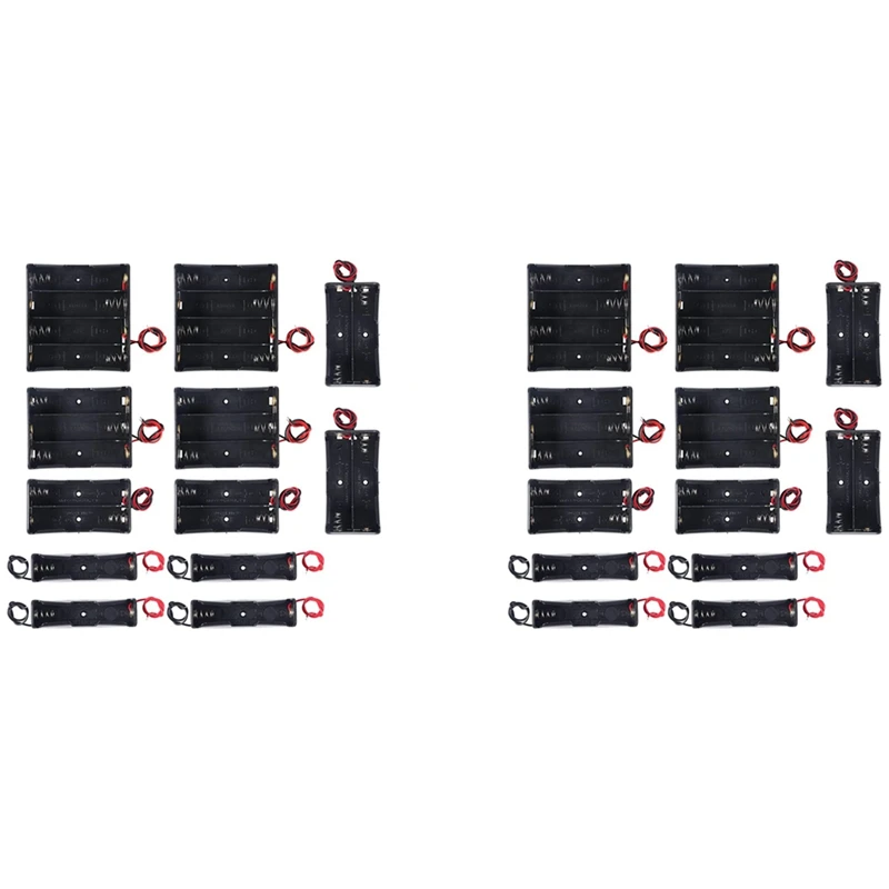 Paquete de soporte de batería de 24 piezas 18650 con cable, caja de soporte de batería de 3,7 V, serie 1/2/3/4X3,7 V, cajas de almacenamiento de batería DIY