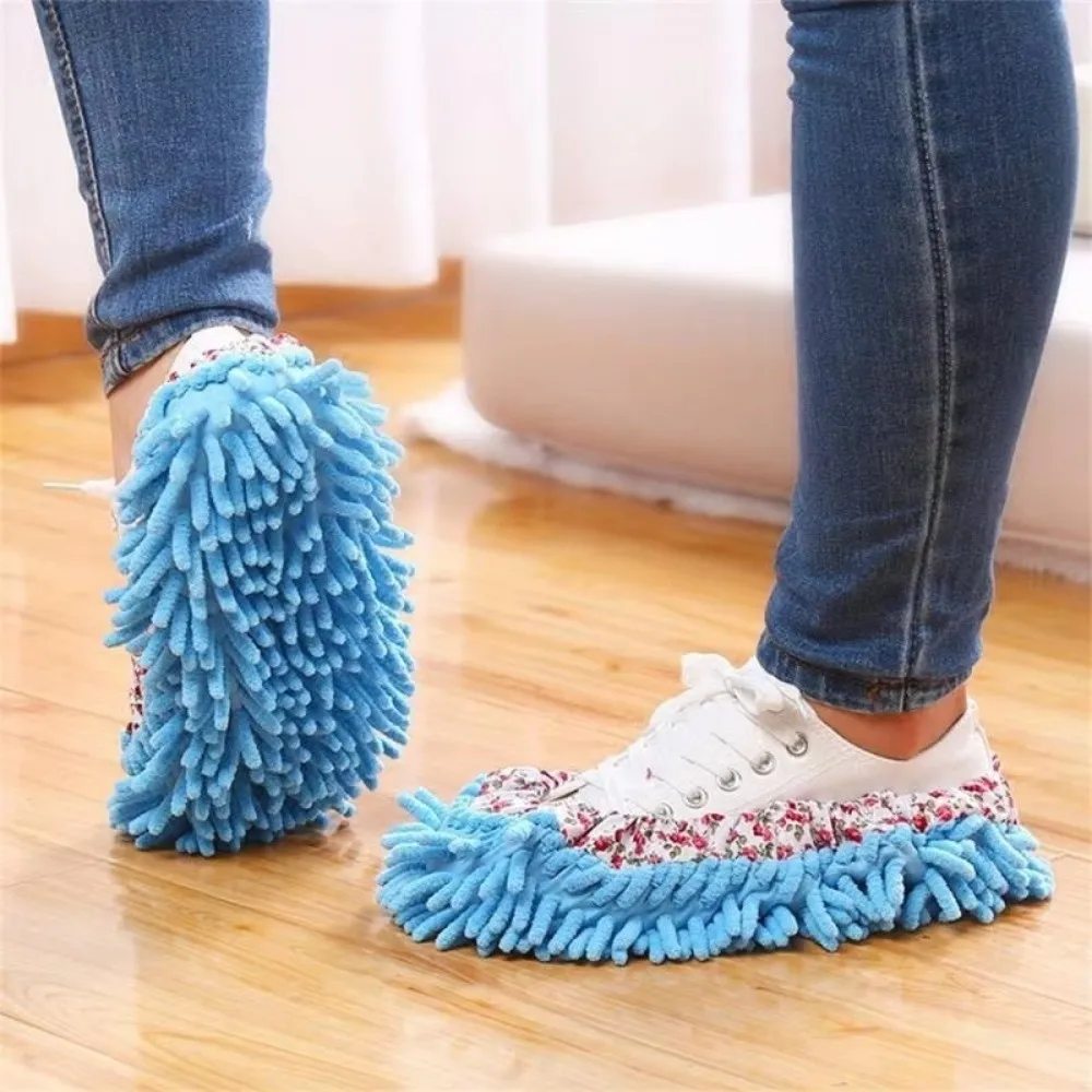 1PC Household Microfibre Mop Slippers Washable Reusable Mopping Shoes Microfiber Detachable Floor Dust Mop Slippers Bathrooms