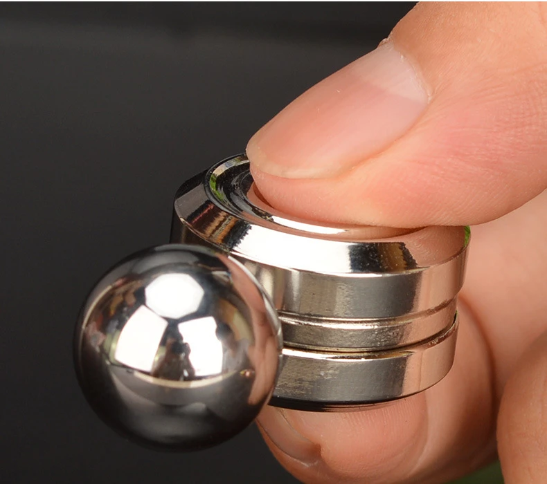 Adult Desktop Stress Relief Metal Fidget Toy - Decompression Hypnosis Rotary Gyro Fingertip Kinetic Round Spinner Gift