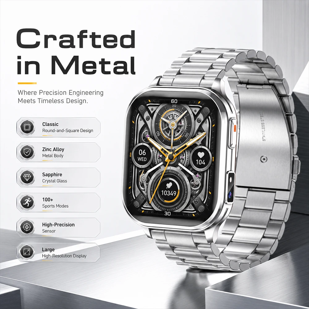 New 670mAh Battery Outdoor Smart Watch 100+ Sports LED Take Video Music Playback Watch Bluetooth Call Smartwatch for Android ios