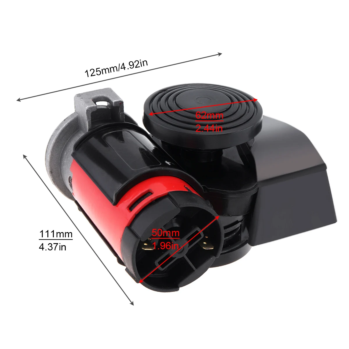12V 139dB Black Snail Compact Dual Air Horn sound signal Car Train Air Horn for Car Vehicle Motorcycle Yacht Boat SUV Bike