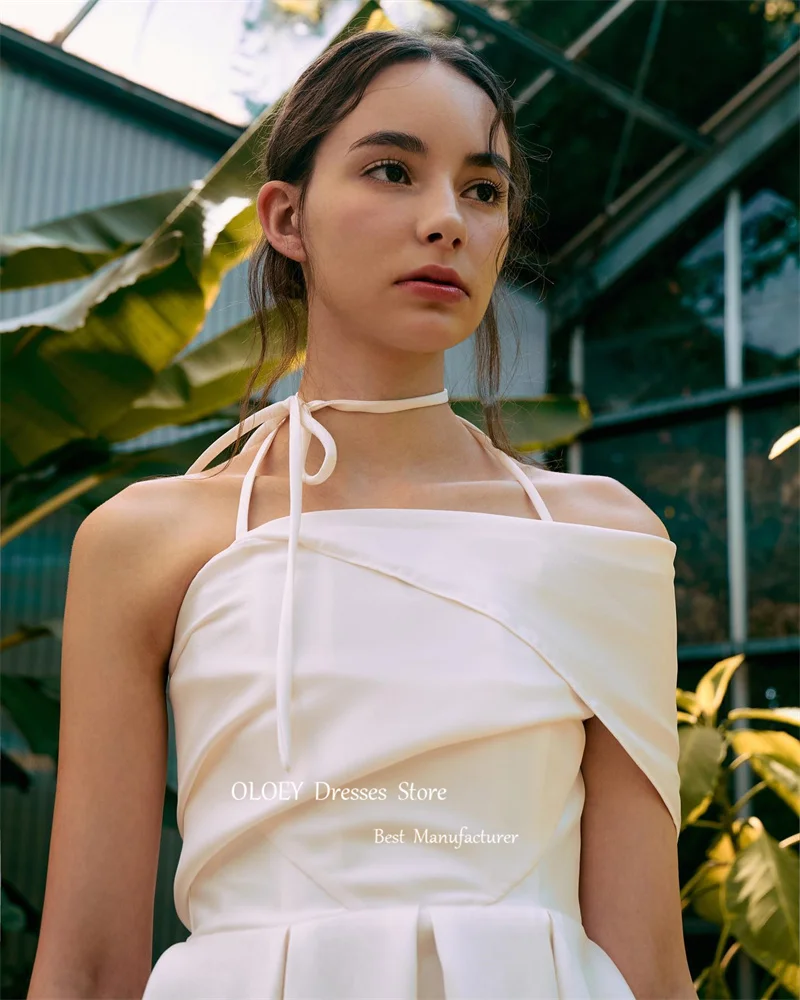 OLOEY-Robe de Mariée en Satin Asymétrique, Épaule Dénudée, Haute et Basse, Séance Photo, Patients de Pays Initiés, Quelle que soit la Tenue de Soirée Formelle