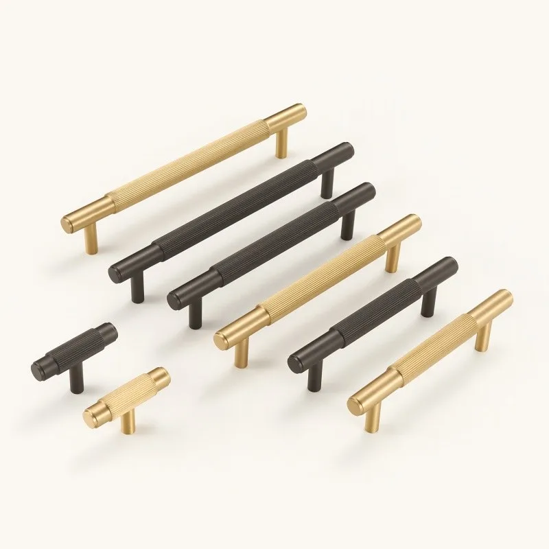 Modern Nordic Textured Gold Aluminum Alloy Kitchen cupboard Cabinet Door Furniture Handles Cupboard Wardrobe Bathroom Equipment