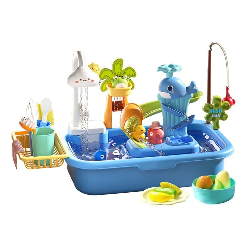 Kids Dishwasher Toy Pretend Role Play Toy Toddler Outdoor Toys 4 In 1 Pretend Role Play Toys Magnetic Fishing Fun Learning For