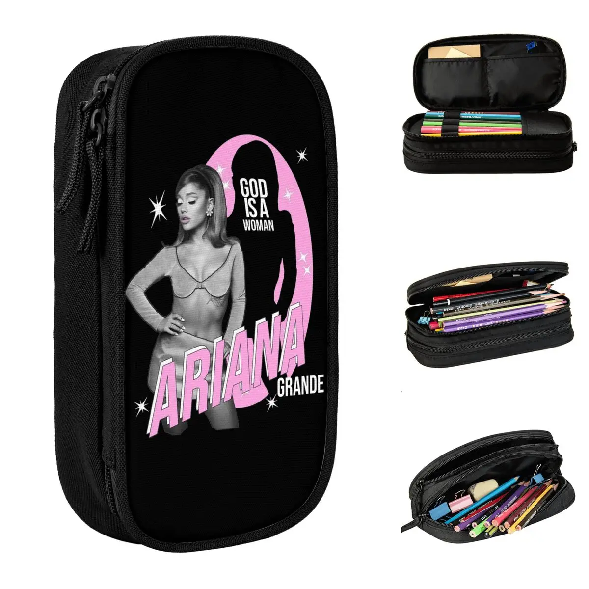 Ariana Grande 2024 Tour Eternal Sunshine Accessories Pencil Case Large Capacity Office Singer Album Pencil Case Stationery