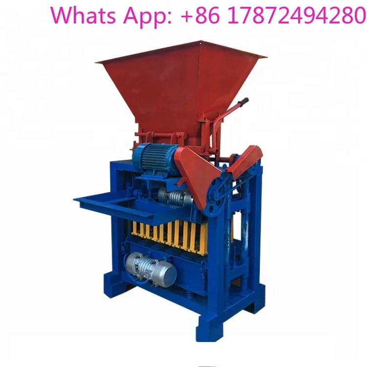QT4-35 Electric Movable  Hollow Inter   ing Cement Concrete  Paver B    Brick Making Machine
