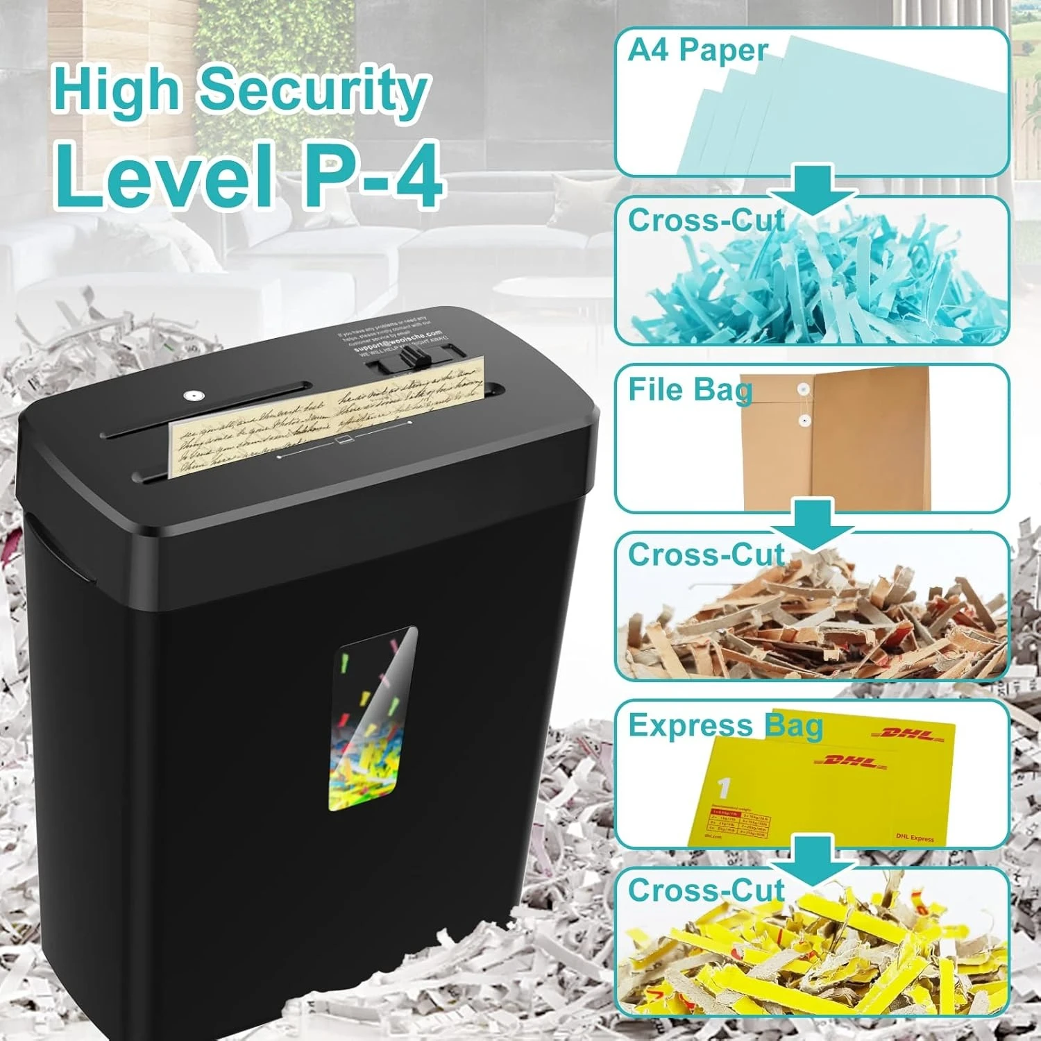 

Paper Shredder - 10-Sheet Cross Cut with 3.43-Gallon Basket P 4 Security Level 3-Mode Design Shreds CD and Credit Card