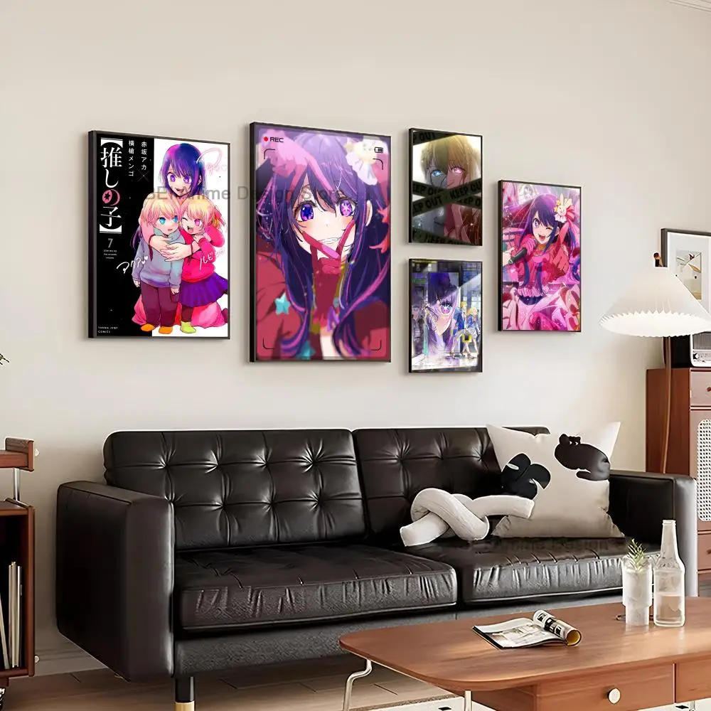 1pc Oshi No Ko Hoshino Ai Poster Anime Sticker Bedroom Study Wall Art Hanging Painting Decoration High Quality Printed Matter