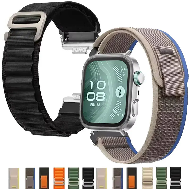 【セール中】Huawei Watch Fit 3/4/Pro用アルパインループストラップ、ナイロン製スポーツ通気性リストバンド、Huawei Fit4/4pro/Fit3用ウォッチバンド