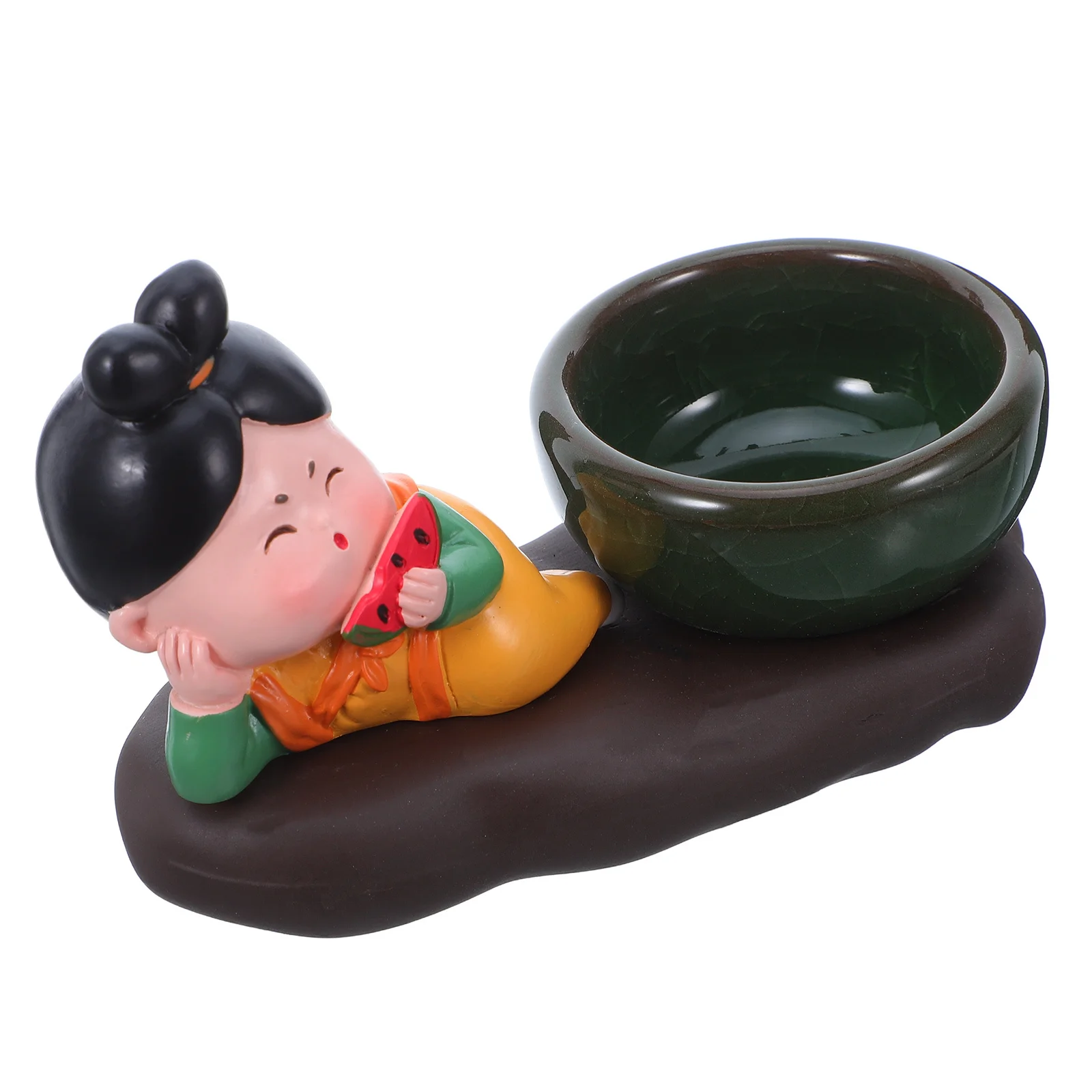 

Ceramic Incense Burner Chinese Style Sandalwood Stick Holder Vintage Aromatherapy for Living Room Bedroom Tea Spa