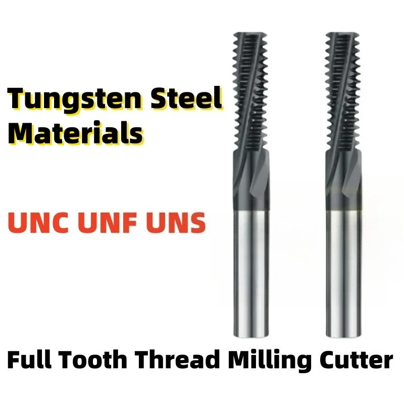 HRC60 CNC Machine Solid Carbide Full Tooth Thread Milling Cutter UNC10 24 12 24 1 4 3 8 UNF 10 32 12 28 Mill Mills